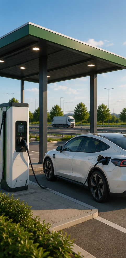 Highway EV charging station